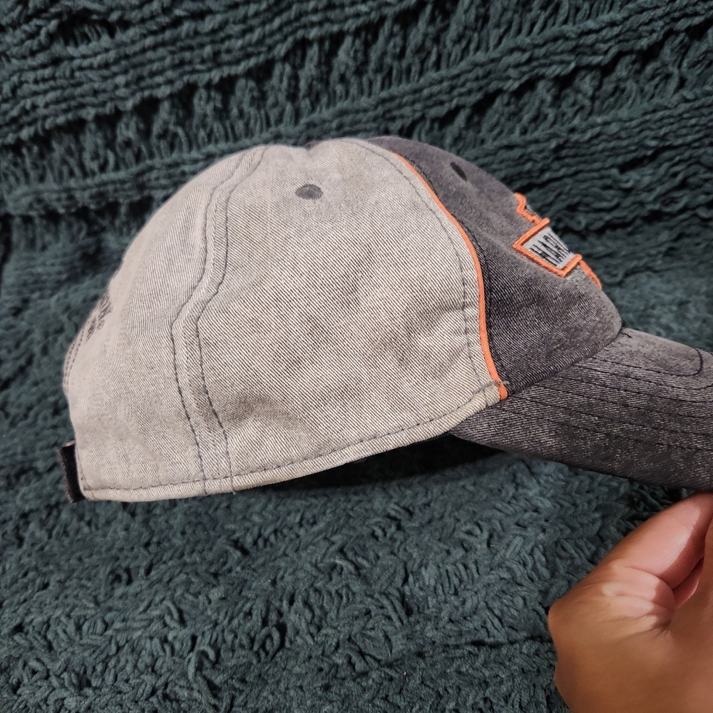 Harley-Davidson Cycles Gray and Orange Hat - Picture 8 of 9